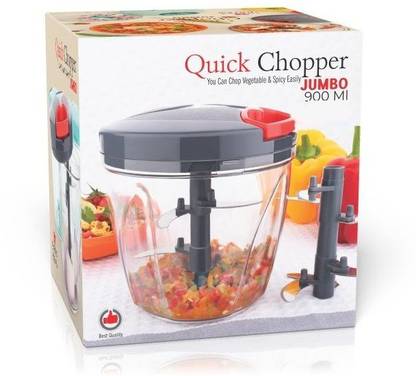 ActrovaX Plastic Handy Chopper XL with Whisker, 900ml Vegetable Chopper