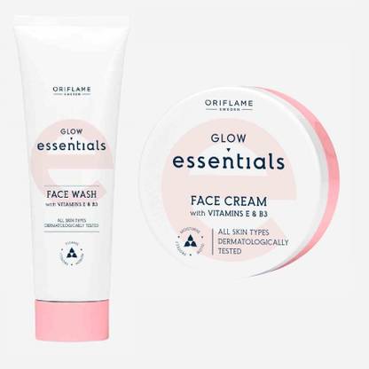 Oriflame Glow Essentials Face Wash and Face Cream (Combo of 2)