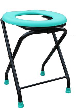 KBG Comfort Premium Folding Commode Chair/Stool- C Green Commode Chair