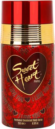 SWEET HEART I Love You Red Perfumed Deodorant Body Spray, 250ml Perfume Body Spray  -  For Men & Women