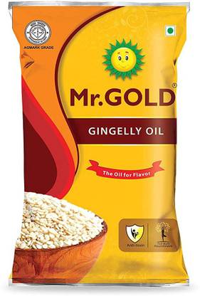 Mr. Gold Gingelly Oil Pouch (Sesame Oil/Til Oil) - 1L Sesame Oil Pouch