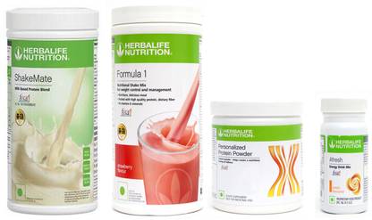 Herbalife Nutrition FORMULA1 STRAWBERRY PROTIENPOWDER200GSHAKEMATE 500 GRAM AFRESH PEACH 50 GRAM Protein Shake