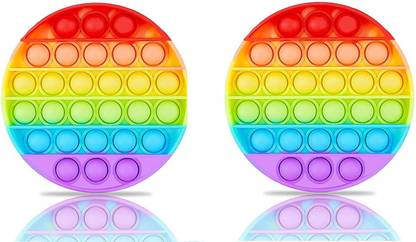 TITIRANGI Pop It Fidget Toys Silicon Stress Refief Toy for Girls Boys Kids Push Pop Bubble Fidget Gift Toy for Children Indoor Outdoor Game muticolored (Round and Round)