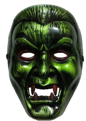 salvusappsolutions Multicolor Plastic Fancy Scary Ghost Face Mask/Costume Mask For Kids, Men & Women (Standard Size) (Green) Party Mask