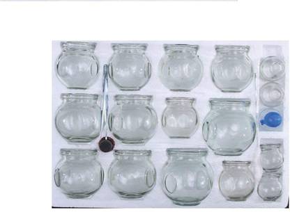 R A Products WHITE Glass Cups Fire Cupping Therapy - 16 Pieces. Massager