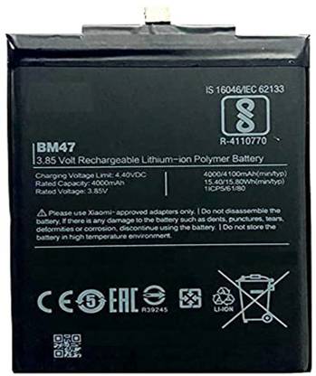 RJR Mobile Battery For  Xiaomi Redmi 3s / 3s Prime / Redmi 4 (BM-47)
