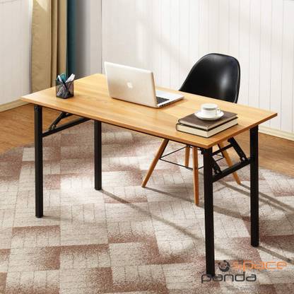 spacepanda Lucious 5 x 2.5 Ft Multi-Purpose Folding Ply Laminated Top Table with Metal Frame Base for Computer, Banquet, Office, Home Engineered Wood Study Table Engineered Wood Study Table