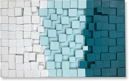 JASH Wood wall art, mosaic, aqua, Spray Paint 20 inch x 30 inch Painting