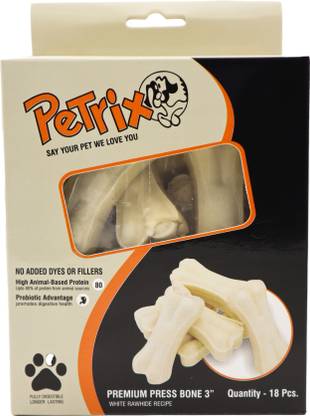 Petrix Dog Bone, Rawhide Chew, 3 inch (Pack of 18 Pcs) Dog Bone Vanilla Dog Chew