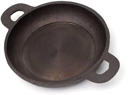 RudraEco Cast Iron Oven Skillet 9 Inch(Pre Seasoned) Dutch Oven 1 L capacity 22.86 cm diameter