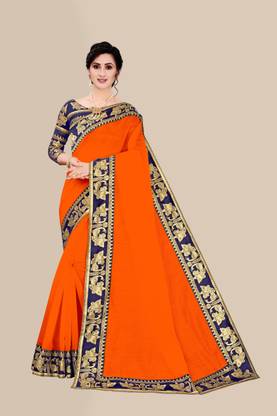 emzo Bollywood Art Silk Saree with Unstitched Blouse