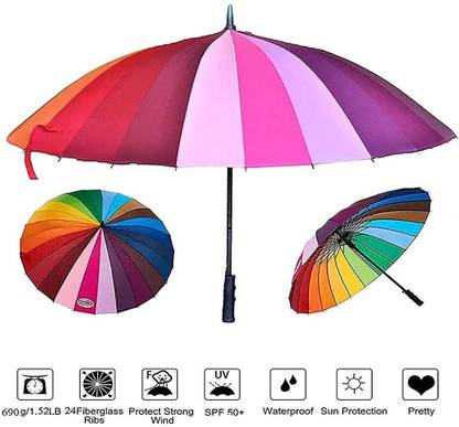 SWISS WONDER ™ GAU-18 24K Rainbow Umbrella (Straight Handle) Umbrella