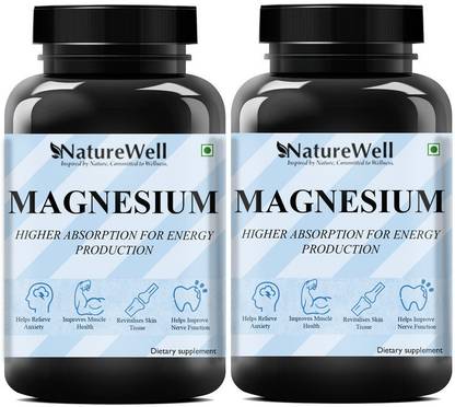 Naturewell Magnesium 340 Mg Supplemen For Recovery Support, Relaxation & Energy Support