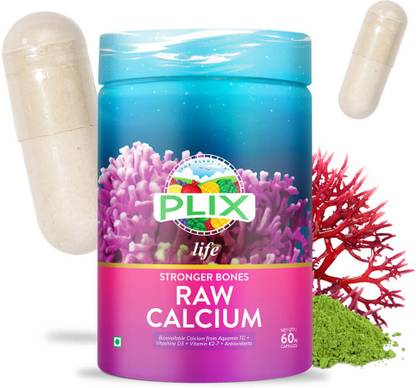 The Plant Fix Plix Raw Calcium Capsules for Stronger Joints & Bones