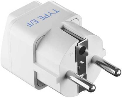 Ceptics India to Europe, Russia (Schuko) (Type E/F) Travel Plug - CE Certified, 2 Pack Worldwide Adaptor