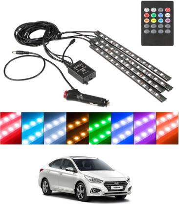 Blue tick Hyundai Verna sx interior multicolor fancy light Car Fancy Lights