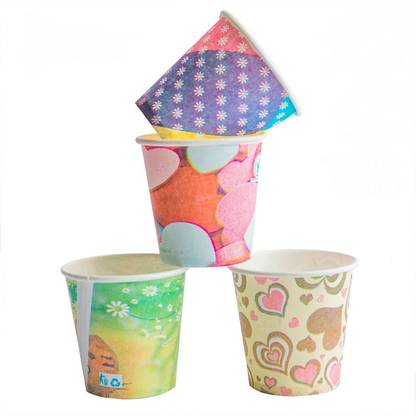 GRACE PAPER GLASS Pack of 1000 Paper 150 ml Printed Paper Cup, Glass Disposable for Party, Paper Cups for Hot and Cold Beverages