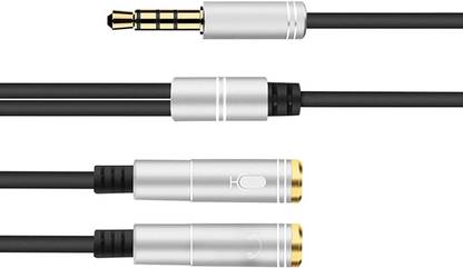 IMMUTABLE AUX Cable 0.3 m 94-R_1_ Mic Audio Y Splitter - 3.5mm Headphone Splitter, 1 Male to 2 Female Audio Stereo Y Splitter Cable Dual Headphone Jack Adapter with 2 Mic & Audio for Smartphone, Tablet, Laptop(WHITE)