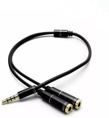 IMMUTABLE AUX Cable 0.3 m 89-R_1_AUX cable to mic and headphone splitter, for aux devices | 1 Male to 2 Female Mic Audio Y Splitter Cable with Separate Headset/Microphone Adapter Cable(30cm) – Black