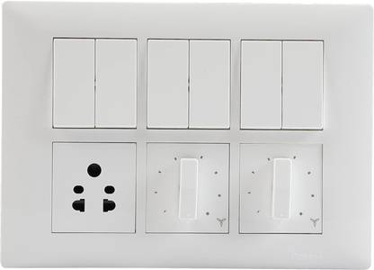 HAVELLS Crabtree Anti Viral Switch (Athena) Combo of 12 M Plate, 6 A Socket, 10 AX Switch & 2M Fan Regulator 10 A One Way Electrical Switch