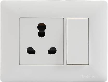 HAVELLS Crabtree Anti Viral Switch (Athena) Combo of 3 M Plate, 6A/16A Socket & 16 Amp Switch 10 A One Way Electrical Switch
