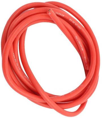 INVENTO 2mtr 16 AWG High Durability 35A Tinned Copper Silicone Wire Red 3mm Dia High Temperature for DIY Automotive Electronic Hobby Kit