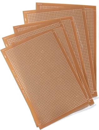 TechSupreme Pack of 5 PCB Board single Side Strip Board 15X10 cm Soldering Trainer Electronic Components Electronic Hobby Kit