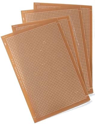 TechSupreme Pack of 4 PCB Board single Side Strip Board 15X10 cm Soldering Trainer Electronic Components Electronic Hobby Kit