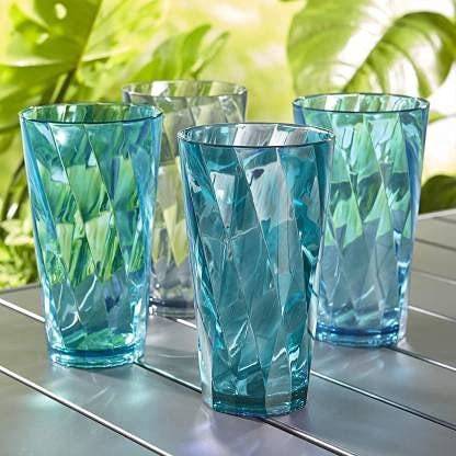 Angel Trading (Pack of 4) TWISTER GLASS SET OF 4 Glass Set Water/Juice Glass