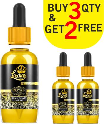 Laxnas Herbals Royal Cloud Beard Growth Oil With 13 Royal Ingredients| Beard Oil With High Nutrients (Buy 3 Get 1 Free) Hair Oil