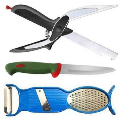 Nivel Nivel green knife scissor knife with 3 in one peeler combo Kitchen Tool Set