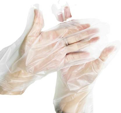 NARV 50_Pair Eco Friendly Poly Bathroom Toilet Hospital Garbdge Safety Cleaner P-7 Wet and Dry Glove Set