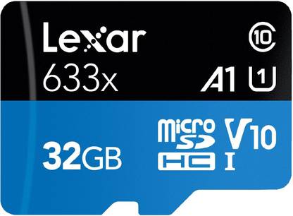 Lexar LSDMI32GBBAP633A 633X 32 GB MicroSDHC Class 10 95 Mbps  Memory Card Compatible with Computer, Camera, Tablet, Mobile