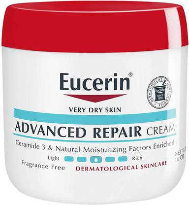 Eucerin Advanced Repair Cream with Ceramide 3 & Natural Moisturizing Factors Enriched 16 Oz
