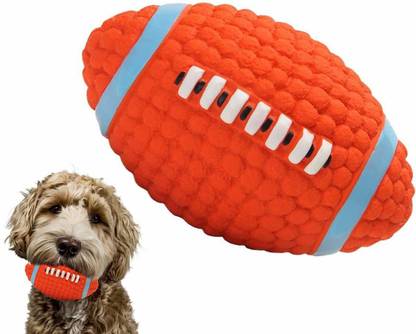 W9 Pet Products Cute Latex Squeaky Rubber Rugby Toy for Small Puppy Rubber Ball, Fetch Toy, Plush Toy, Soft Toy For Dog