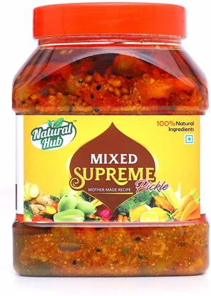 Natural Hub Homemade Mixed Indian Vegetables Pickle,Mix Pickle, Achaar Mixed Vegetable Pickle