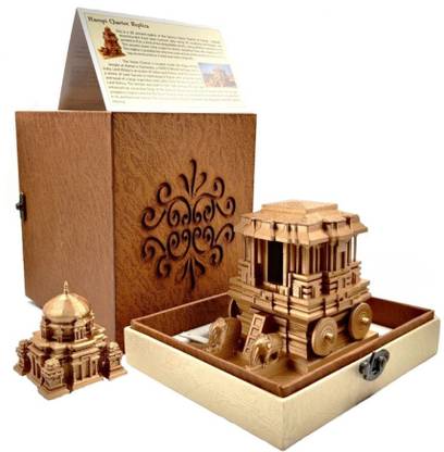 Vizaratech 3D Printed Hampi Stone Chariot True Scale Replica Decorative Showpiece  -  15.24 cm
