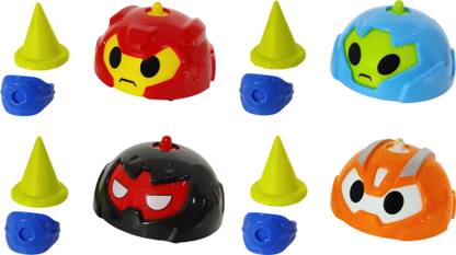 Humaira Battle Gyro Car Friction Powered Cars, Spinning Top, Gyro Battle Games Like Race, Spin, Stack, Perform Tricks Toy for Kids Boys, Pack of 4