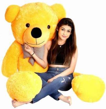 ABPY 3 FeetLoveableHUGABLESoft GiantLife SizeLong Huge Teddy Bear -90 cm ( Yellow)  - 90 cm
