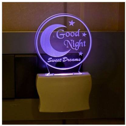 1st Time 3D Illusion Sweet Good Night Multi Colour LED Night Lamp, -K129 Night Lamp