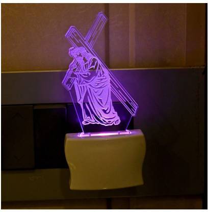 1st Time 3D Illusion GOD Jesus Christ Multi Colour LED Night Lamp, -K96 Night Lamp
