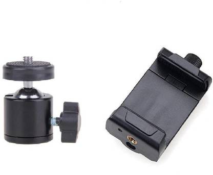 subton Ball Head for Tripod with Mobile Holder Mount Adapter|Camera Stand Clip Bracket Screw Lock Mobile Holder with Vertical and Horizontal Mode Video Recording|Compatible with All Mobile Phone, Tripods and Cameras Monopod, Tripod, Tripod Kit, Tripod Ball Head, Tripod Bracket, Tripod Clamp, Monopod Kit