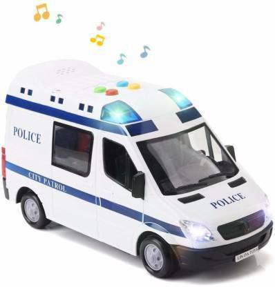wonder digital Police Toy Van for Kids with Light & Siren Sound Effects – Push and Go Friction Power Police Vehicle Toy for Kids