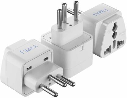Ceptics India to Switzerland, Rwanda & More (Type J) Travel Plug - CE Certified, 3 Pack Worldwide Adaptor