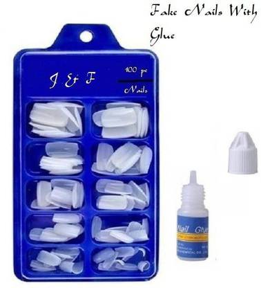 J & F Empress Curve 100 Artificial Fake Arylic Nails White