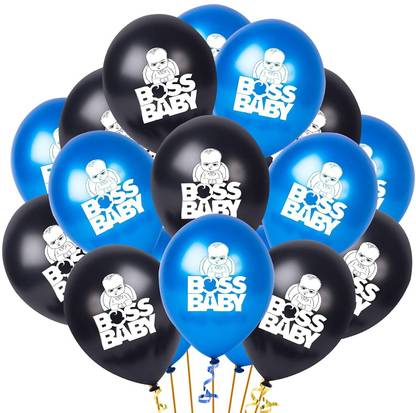 Party Propz Printed Boss Baby Theme Happy Birthday Balloons, Boss Baby Birthday Decoration - 30Pcs Boss Baby Balloons for Boys Birthday Decoration Balloon