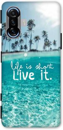 NDCOM Back Cover for POCO F3 GT Life Is Short Live It Printed