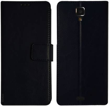METOO Flip Cover for Swipe Elite 2 Plus FLIP COVER, LEATHER COVER, Black