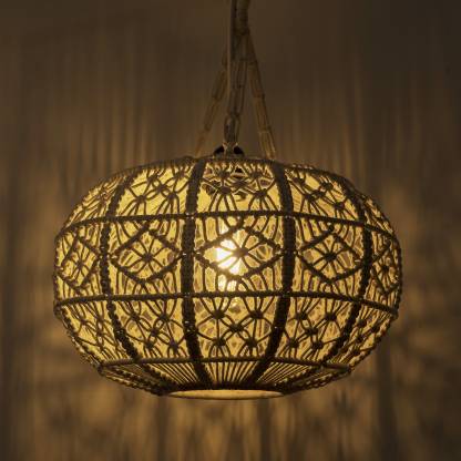 Ivory Chandelier Boho Drum Light Shade, Bedroom Hanging Lamp Shade