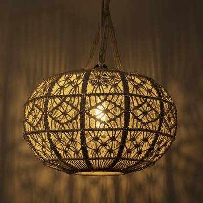 Decazone Macrame Hanging Lampshade Ivory Chandelier Boho Drum Light Shade Large Pendant Ceiling Modern Lamp Office Bedroom Living Room Nursery Dorm Bohemian Home Decor Pendants In India Ivory Chandelier Boho Drum Light Shade, Bedroom Hanging Lamp Shade